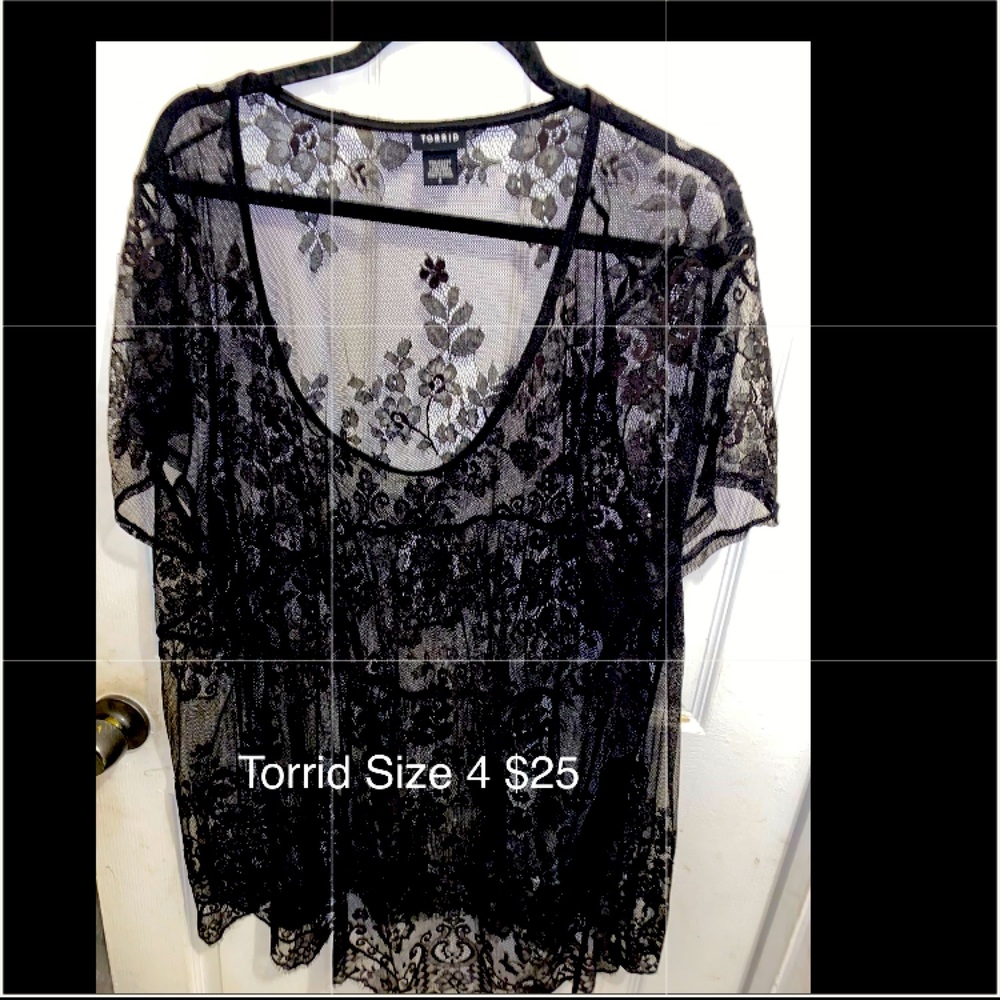 Torrid Black Lace Top